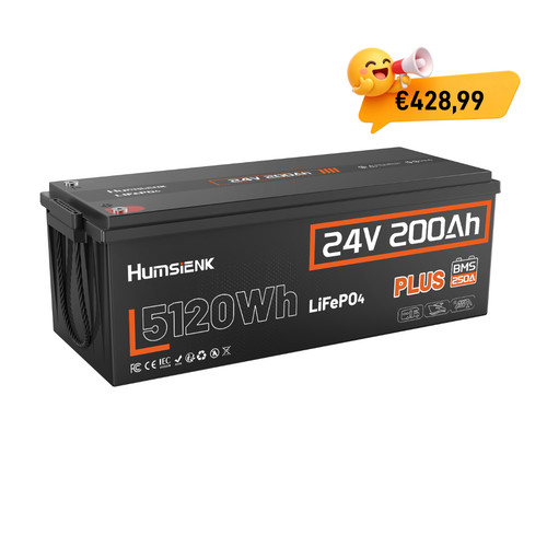 Humsienk 24v 200ah - 24v, 5120wh